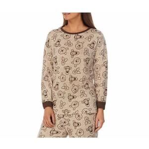 Disney Winnie The Pooh Women's Pajama PJ Top Size S Brown